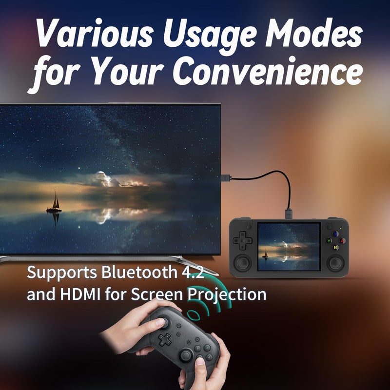 Aivuidbs rg35xx h Retro Game Emulator Anbernic 35xxh with a 64G Card Pre-Loaded Games rg35xxh 3.5'' IPS Screen Supports 5G WiFi Bluetooth HDMI and TV Output - Image 5